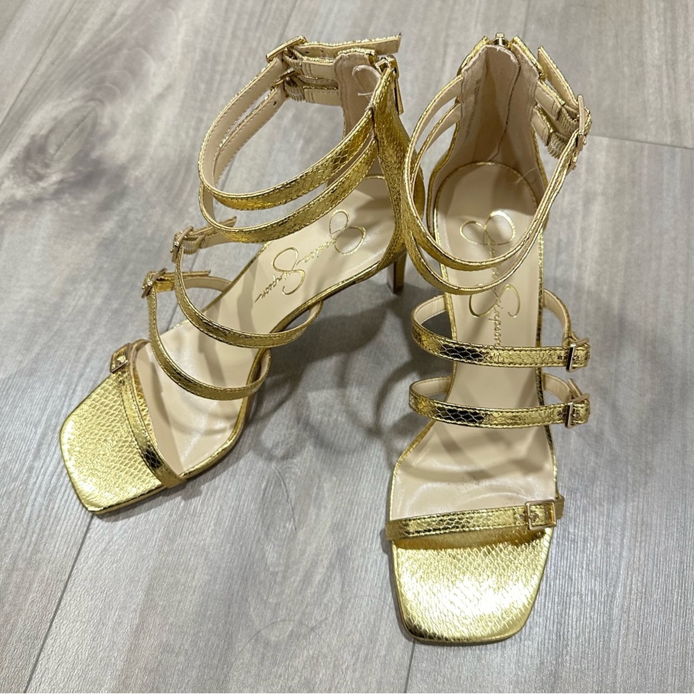 Jessica Simpson Gold Heels - Picture 2 of 3